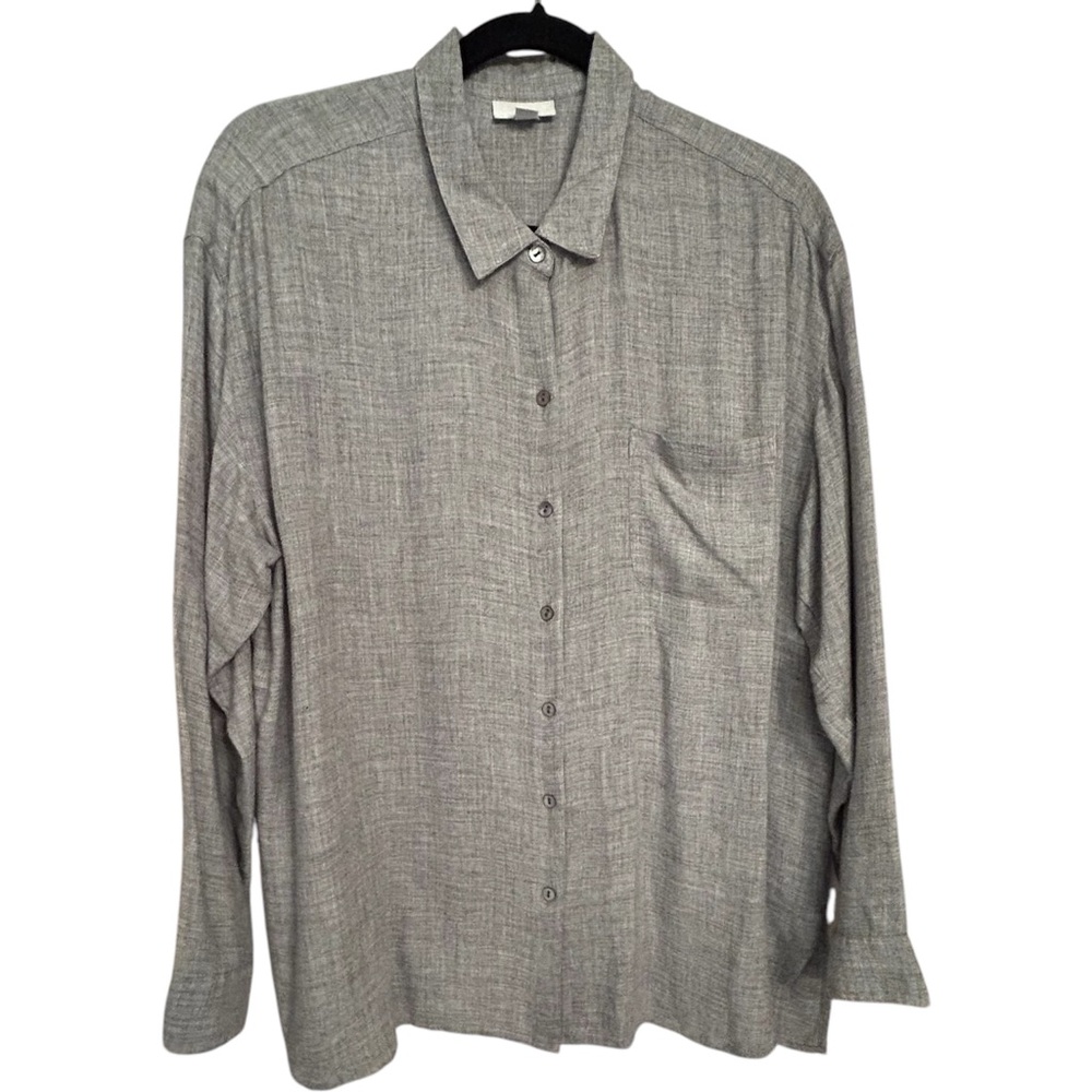 J.Jill Grey Long Sleeve Blouse Size Large